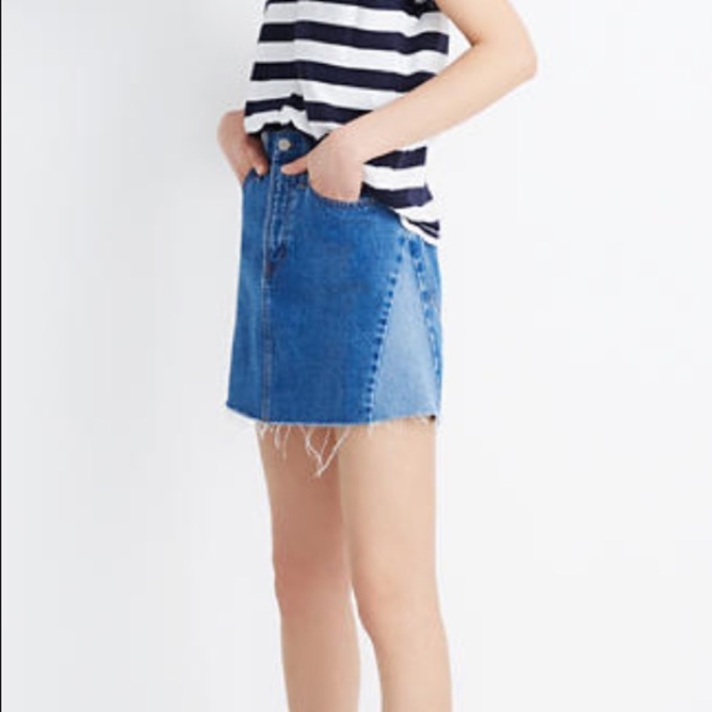 Madewell Rigid Denim A-line Mini Skirt: Pieced Edition - Picture 1 of 5